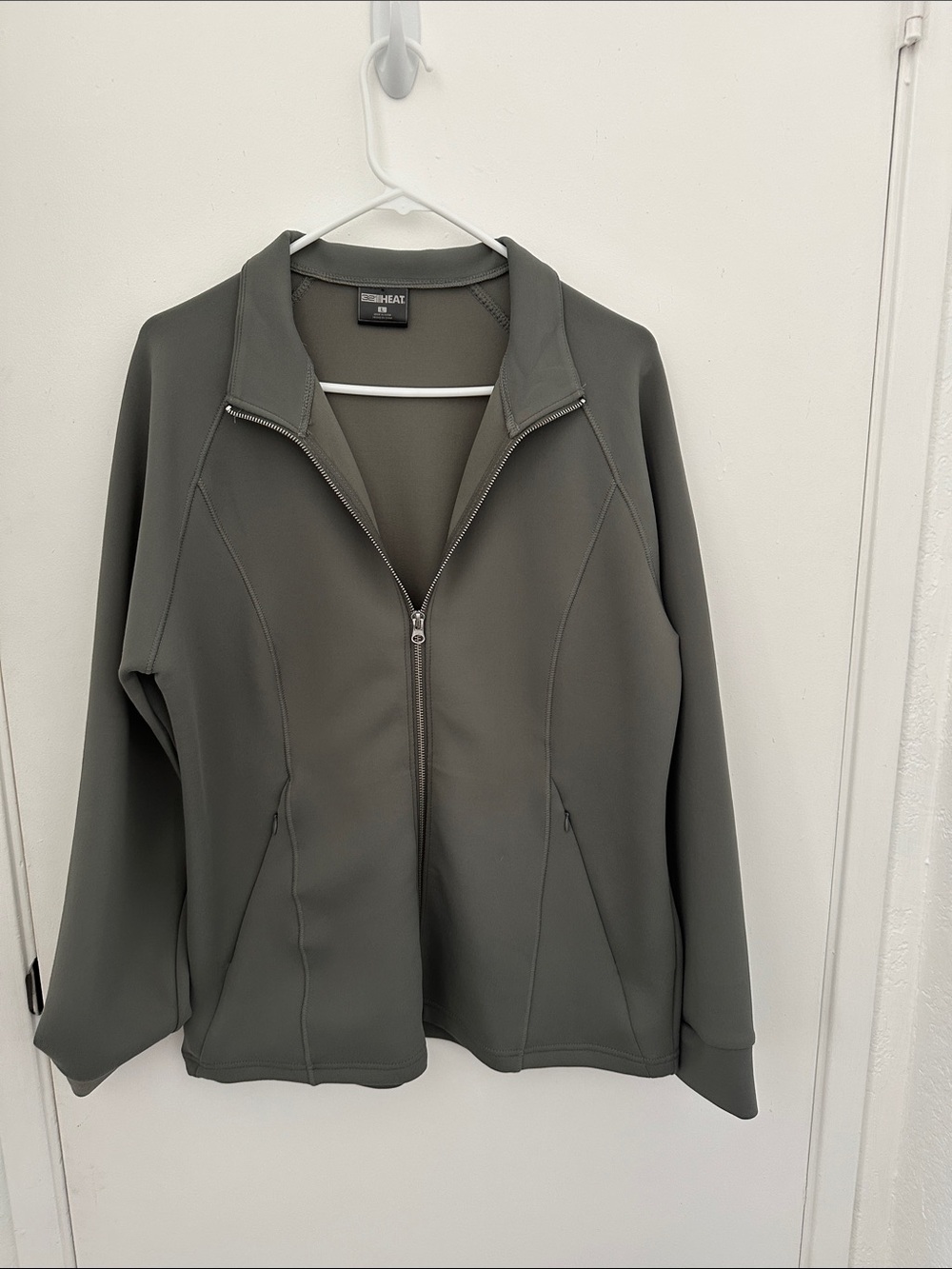 32 Degrees Olive Green Zip-Front Utility Jacket